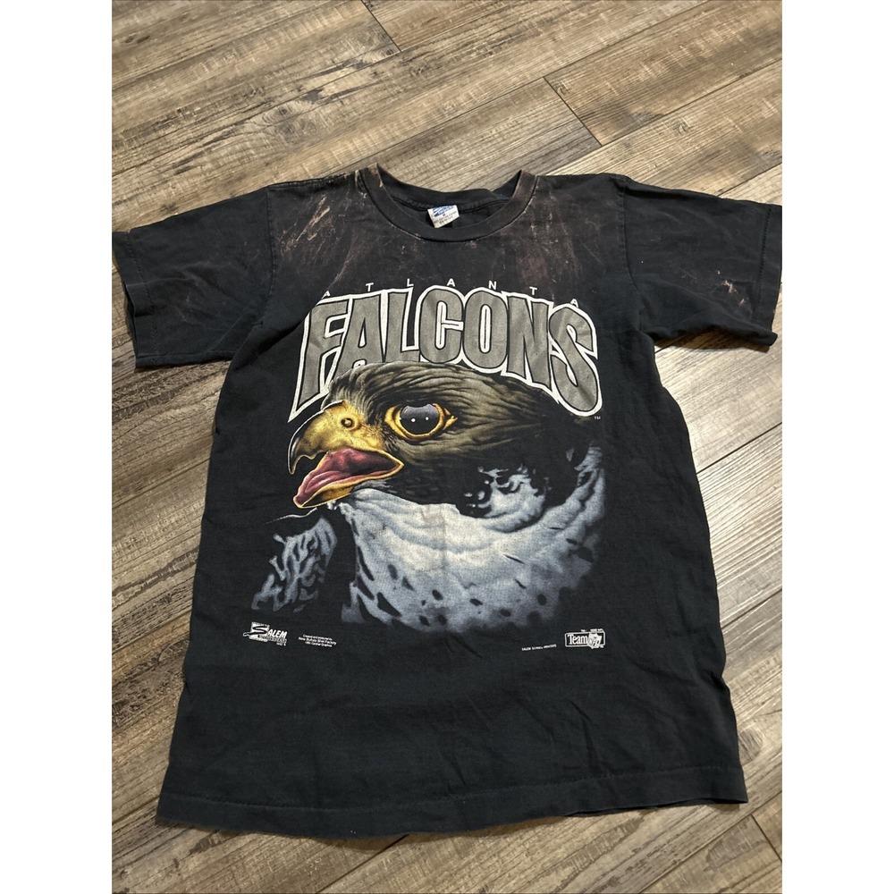 Vintage Salem Sportswear Atlanta Falcons Helmet NFL Tee 90s Medium Has Hole